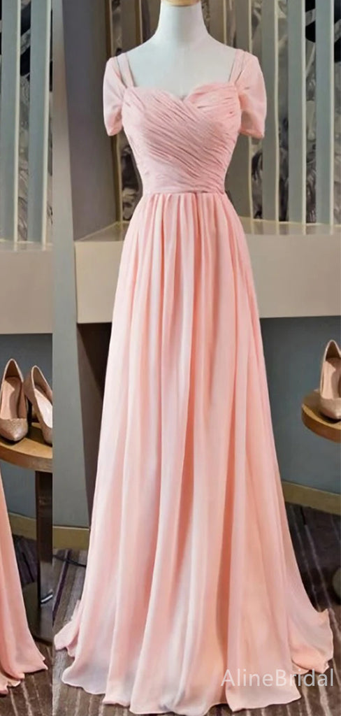 Elegant Pink Chiffon A-line Long Prom Dress,Evening Dress,PD37752