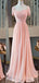 Elegant Pink Chiffon A-line Long Prom Dress,Evening Dress,PD37752