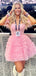 Cute Light Pink A-line Short Mini Homecoming Dress, HD32648