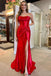 Sexy Strapless Sleeveless Side Slit Mermaid Floor Length Prom Dress, PD3643