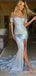 Sparkly Sequins Off-Shoulder Split Side Mermaid Long Prom Dress,Evening Dress,PD37796