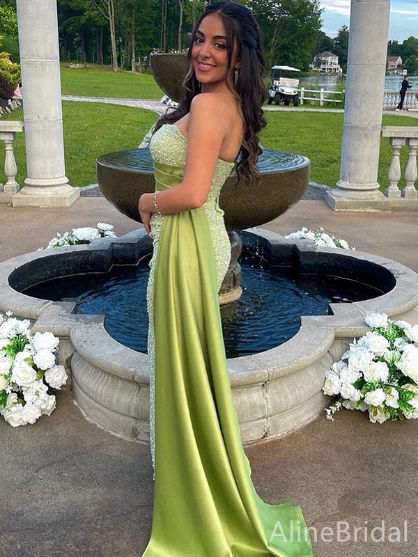 Sparkly Sequins Off-Shoulder Split Side Mermaid Long Prom Dress,Evening Dress,PD37831