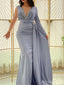 Elegant V-neck Split Side Mermaid Long Prom Dress,PD37858