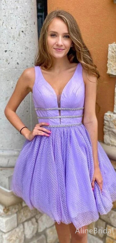 Elegant Sleeveless A-line Short Mini Homecoming Dress, HD3122