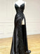 Elegant V-neck Spaghetti Strap Split Side A-line Long Prom Dress,PD37860