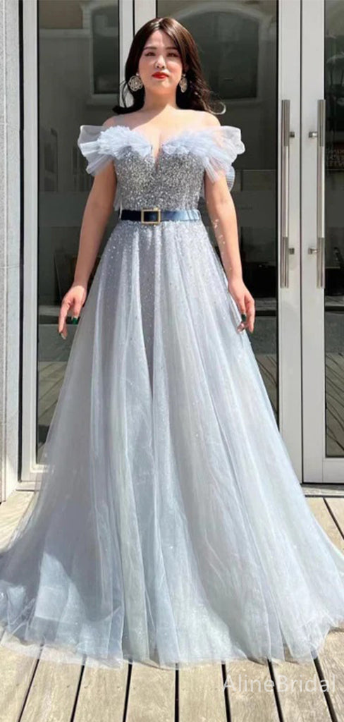 Elegant Strapless Off-Shoulder A-line Long Prom Dress,PD37892