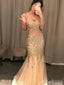 Sparkly V-neck Spaghetti Strap Mermaid Long Prom Dress,PD37900