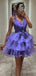 Elegant  V-neck Halter A-line Short Mini Homecoming Dress, HD32682