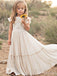 Elegant Lace Appliques A-line Long Flower Girl Dresses FGS154