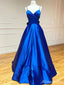 Elegant V-neck Spaghetti Strap A-line Long Prom Dress,PD37922