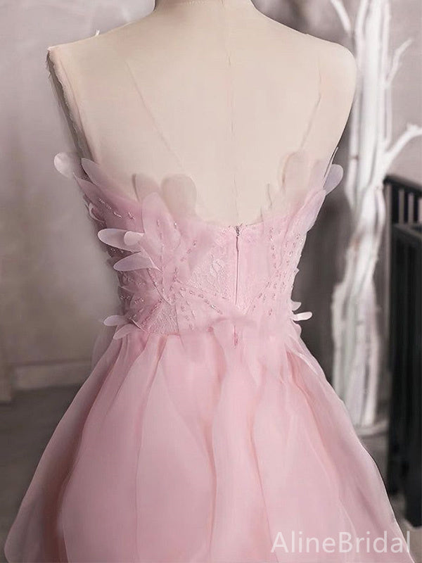 Elegant Light Pink Strapless A-line Homecoming Dress, HD32713