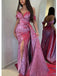 Sexy Off Shoulder Sleeveless Side Slit Mermaid Floor Length Prom Dress, PD3671