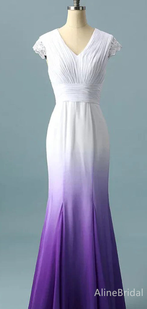 Elegant V-neck Mermaid Long Prom Dress,PD37935