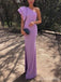 Elegant One Shoulder Split Side Mermaid Long Prom Dress,PD37938