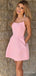 Elegant Spaghetti Strap A-line Short Homecoming Dress, HD32738