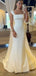 Elegant White Square Mermaid Long Wedding Dress,PD37962