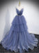 Elegant V-neck Sleeveless A-line Floor length Prom Dress, PD3701