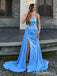 Elegant Spaghetti Strap Split Side Mermaid Long Prom Dress,PD37990