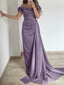 Elegant V-neck Off-Shoulder Strapless A-line Long Prom Dress,PD38001