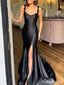 Elegant Black V-neck Split Side Mermaid Long Prom Dress,PD37994