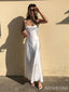 Elegant White Spaghetti Strap Mermaid Long Prom Dress,PD38024