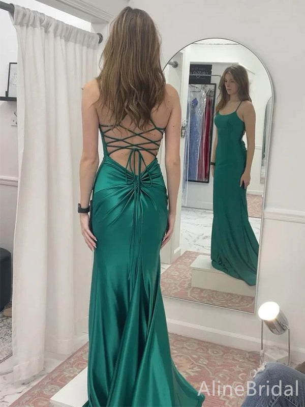 Sexy Spaghetti Strap Mermaid Long Prom Dress,PD38028