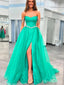 Elegant V-neckOff-Shoulder A-line Long Prom Dress,PD38043