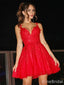 Sexy V-neck Spaghetti Strap A-line Short Homecoming Dress, HD327987