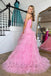 Elegant V-neck Sleeveless A-line Long Prom Dress, PD3626
