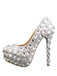 Women's Wedding Shoes Decorative Heel Wedding Heels Bridal Shoes With Beading