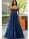 Elegant Off Shoulder Sleeveless A-line Floor Length Prom Dress, PD3655
