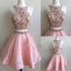 Popular pink Stunning Two pieces unique style cocktail homecoming dresses,BD00113