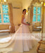 Simple Ivory Satin Elegant Halter With Stunning Bowknot Sweep Train  Wedding Dresses, AB1124