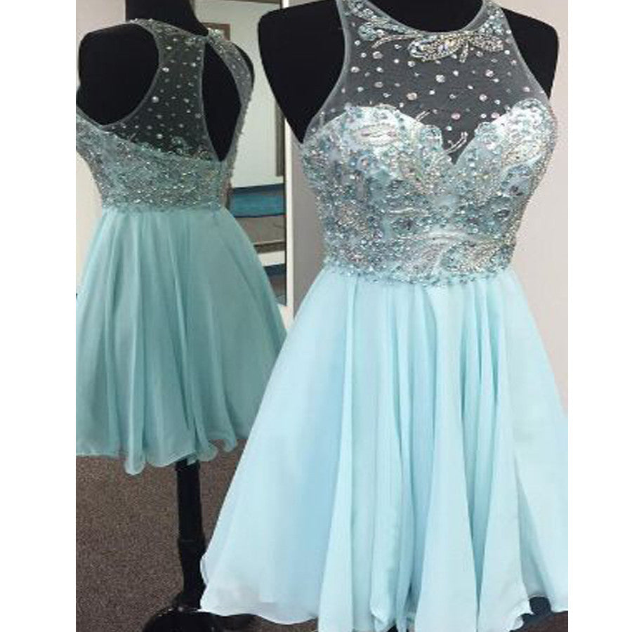 Short Tiffany Blue sparkly cute freshman cocktail homecoming dresses,BD00173