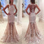 Long Vintage Lace See Through Sleeveless Unique Mermaid Prom Dresses.AB010