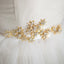 Gold Star Bridal Sash, Crystals Pearl Wedding Sash,Skinny Bridal Sash, rhinestone wedding sash, SA0043