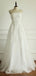 Long Generous Beach Wedding Pleating Tulle Straight Across A-line Appliques Lace Up Back  Wedding Dress, AB1097