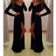 New Long Sleeve Black A-line Sexy Elegant Modest Evening Party Dress. PD0214