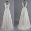 Best Sale Vantage V-Back Lace Top Simple Design Wedding Party Dresses, WD0036