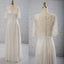 Vintage Half Sleeve V-Neck Elegant See Through Wedding Party Dresses, WD0037