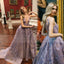 Gorgeous Lace Illusion Neck Deep V-neck Sleeveless Ball Gown Prom Gown Dresses,PD00051
