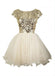 Gold sequin short sleeve Tulle homecoming prom dresses, CM0012