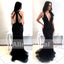Affordable Black Sparkly Rhinestone Mermaid Unique Prom Dresses ,PD00098
