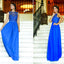 Long Royal Blue Affordable Charming Lace Discount Prom Dresses Online,PD0120