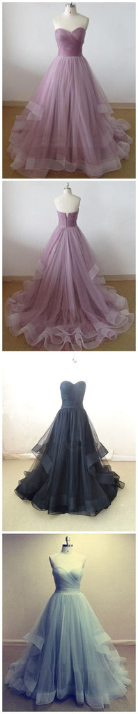 Long Custom Strapless Sweetheart  Organza Evening Party Prom Dress.PD0125