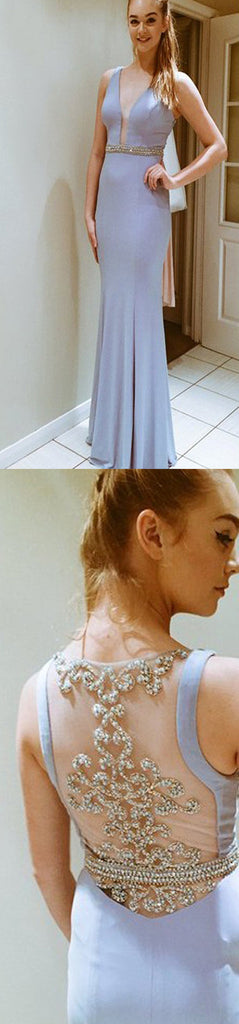 Long Custom Side Slit Pretty See-through Back Cocktail Evening Party Prom Dress,PD0157