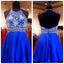 Hot Sale Beaded Royal Blue Cute Sweet 16 Cocktail Homecoming Prom Dresses,PD0004