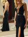 Black Bead Sexy Mermaid Criss-cross Evening Prom Dresses,PD00145