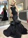 Black Sparkly Appliques With Beads Sexy Mermaid Evening Party Prom Dresses, PD00096