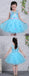 Blue Tulle Colorful Floral Applique Cute Flower Girl Dresses, FGS126